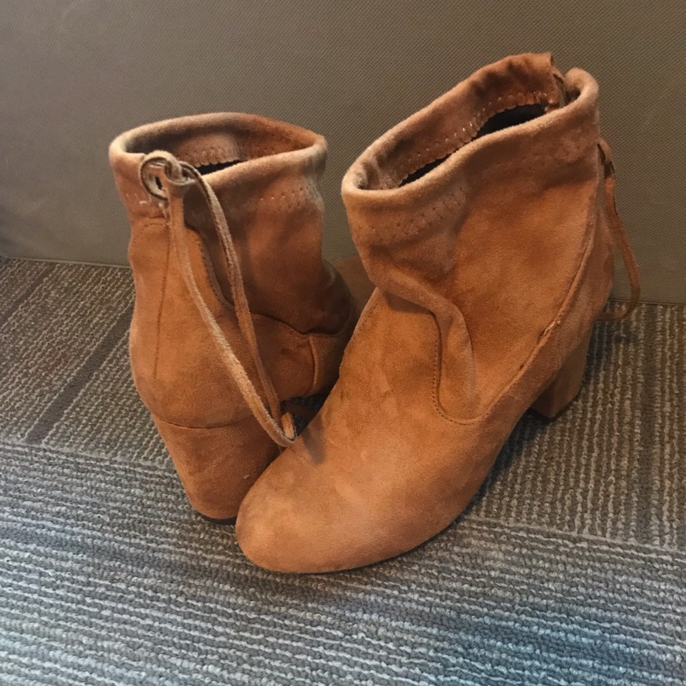 Brown suede booties from Nellie Mae!